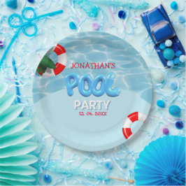 Prato De Papel Pool Party funny Summer Birthday