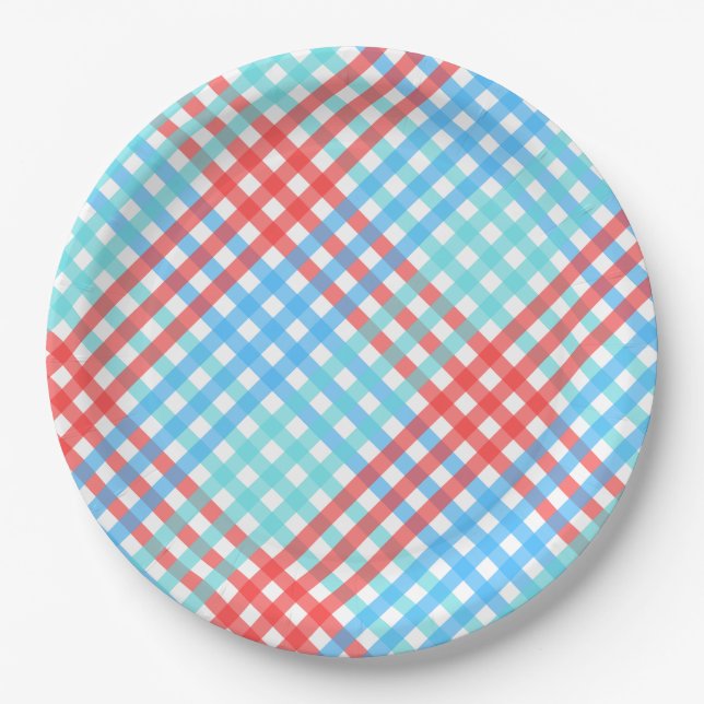 Prato De Papel Pop do foguete, Xadrez pequena (Frente)