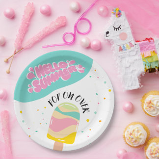 Prato De Papel Pop sobre Festa de aniversário