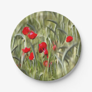 Prato De Papel Poppies de Milho