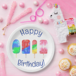 Prato De Papel Popsicle Summer Party