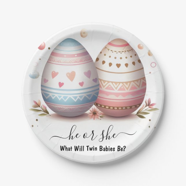 Prato De Papel Por Jogos Oh Baby Joint Dois Dois Sexos Revelação (Frente)