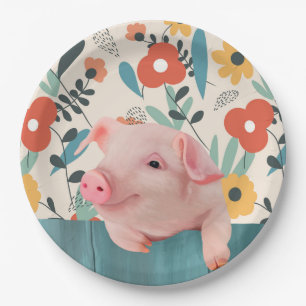 Prato De Papel Porco de Bebê Amigável Bebê-Cujo
