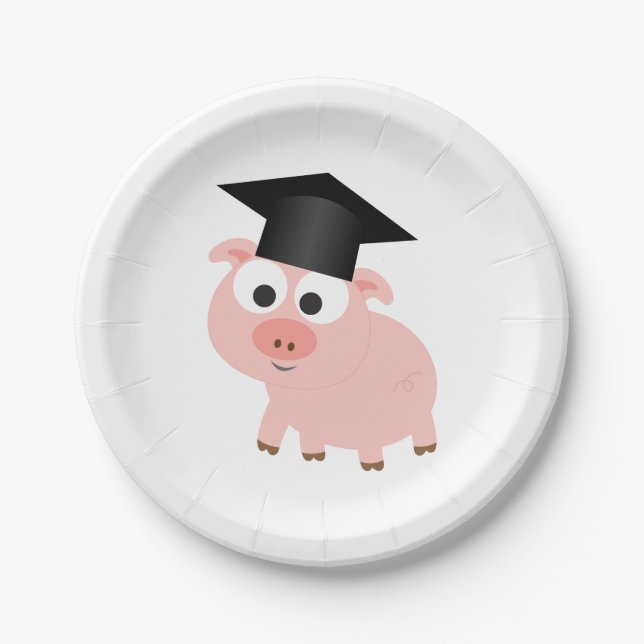 Prato De Papel Porco de Graduação em Cute (Frente)
