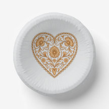 Portuguese Filigree Heart Paper Plate – Elegant Go