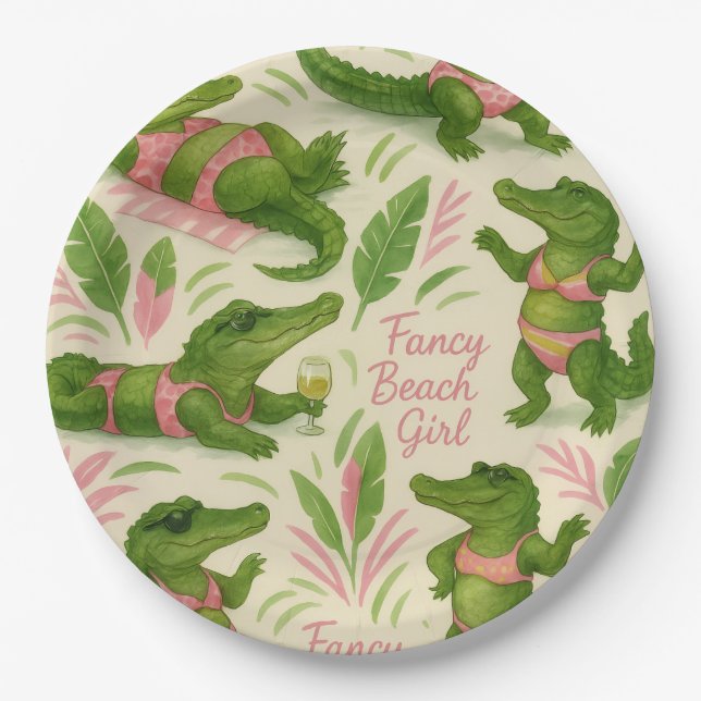 Prato De Papel Posh Gator Plates (Frente)