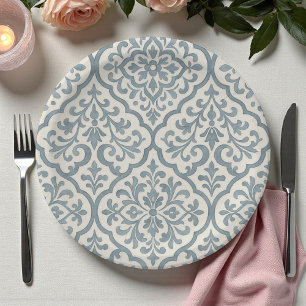 Prato De Papel Positano Blue e Amarelo marroquino Árabe