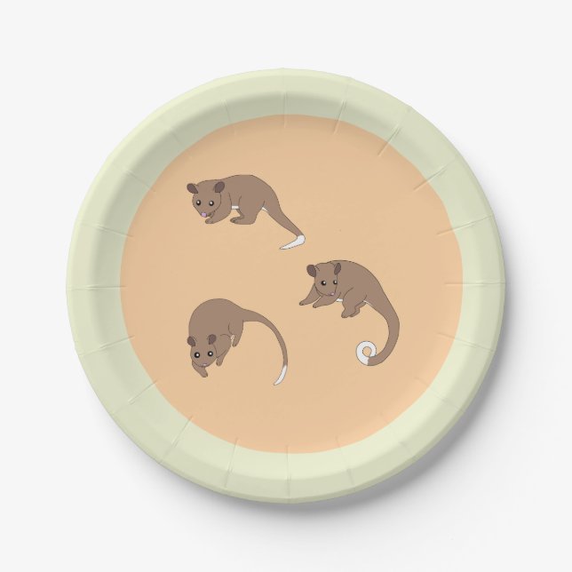 Prato De Papel Possums de Cauda Anelada (Frente)