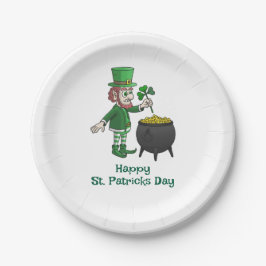 Prato De Papel Pote de ouro do Leprechaun para o Dia de São Patrí