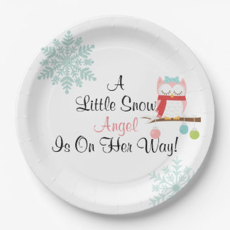 Prato De Papel Pouca placa do anjo da neve