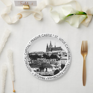 Prato De Papel Praga, cidade histórica, castelo - Checo (partido