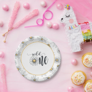 Prato De Papel Prata de aniversário de margarida - Selvagem - Bra