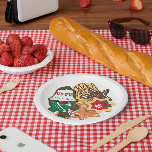 Prato De Papel Prata de Biscoitos de Natal