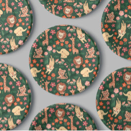 Prato De Papel Prata de Papel Tropical Selvagem de Bebê Selvagem