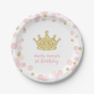 Prato De Papel Pratas princesas para Festa de aniversário rosa D