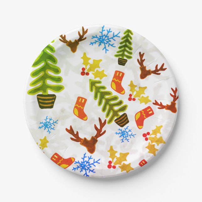 Prato De Papel Pratos, festividades de Natal (Frente)