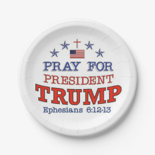Prato De Papel PRAY FOR TRUMP Paper Placas