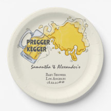 Pregger Kegger Watercolor Beer Co-ED Chá de fralda