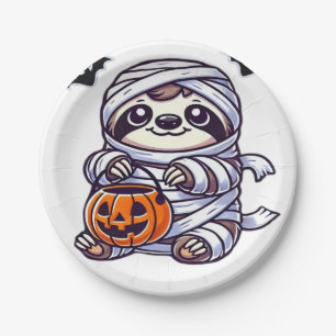 Prato De Papel Preguiça de Halloween Múmia Crianças Mulheres Home