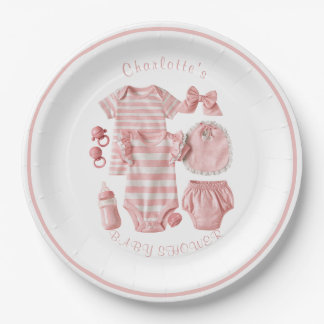 Prato De Papel Presente de Bebê Camisa Rosa de Uma Peça Bib Mamad