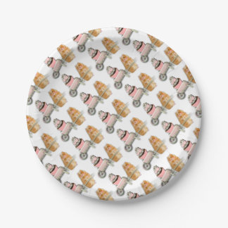 Prato De Papel Presente de ilustração de hamster fofo com muffin