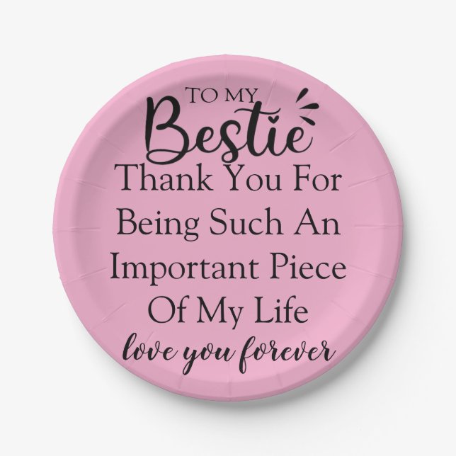 Prato De Papel Presente Personalizado Para Mulher Melhor Amiga (Frente)