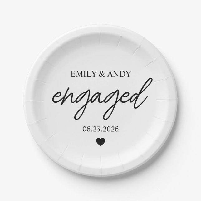 Prato De Papel Presentes de Casamento para Casal, Anel Personaliz (Frente)