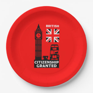 Prato De Papel Presentes de Cidadania Britânica