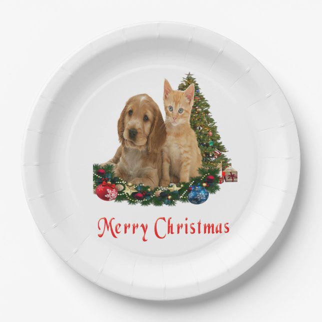 Prato De Papel Presentes de Natal para animais (Frente)