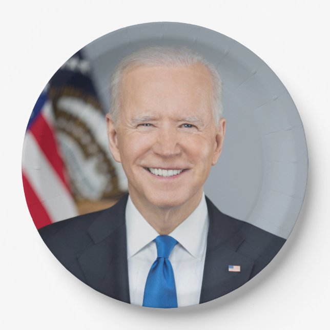 Prato De Papel Presidente Joe Biden White House Retrato (Frente)