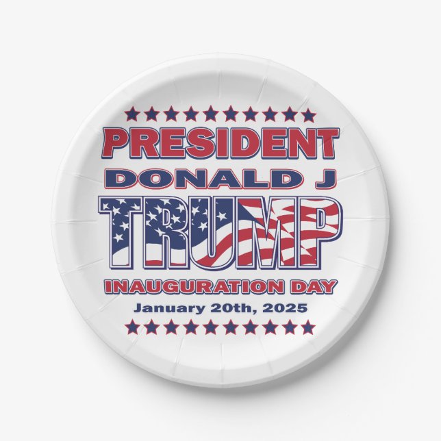 Prato De Papel Presidente Trump 2025 Inauguração (Frente)