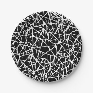 Prato De Papel preto branco pingando pentagrama grunge punk