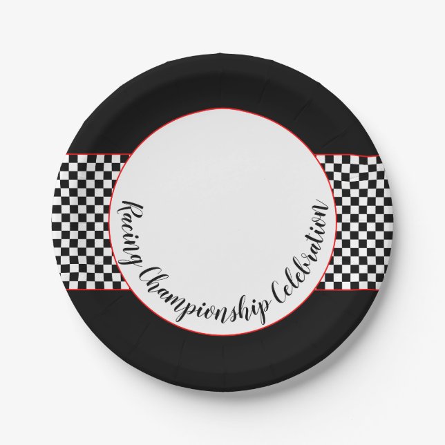 Prato De Papel Preto com branco (Frente)