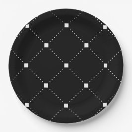 Prato De Papel Preto e Branco