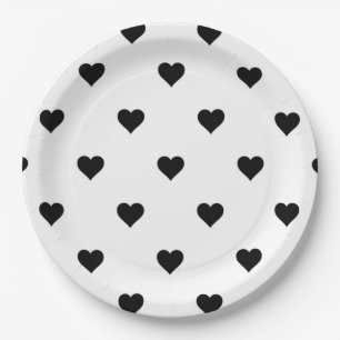 Prato De Papel Preto e branco minimalista perfeito para Casais