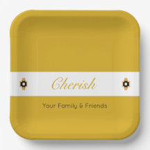 Preto E Branco Moderno Com Praça Floral Dourada