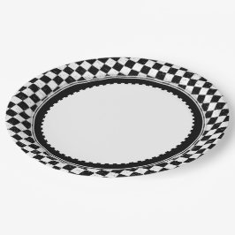 Prato De Papel Preto e branco verificados