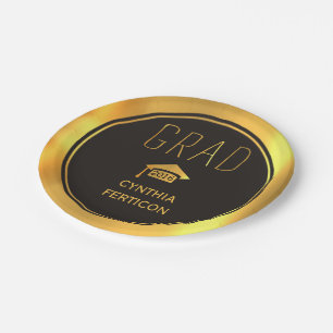 Prato De Papel Preto moderno do formando 2016, boné de formatura