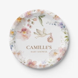 Prato De Papel Primavera Baby in Bloom Chá