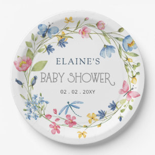 Prato De Papel Primavera Blossomas Floral Chá de fraldas