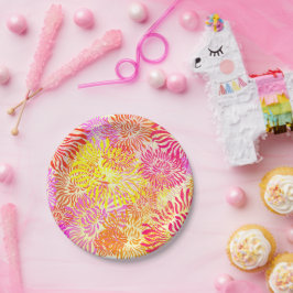 Prato De Papel Primavera Floral Colorida