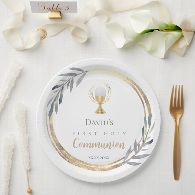 Prato De Papel Primeira Comunhão (Casamento)