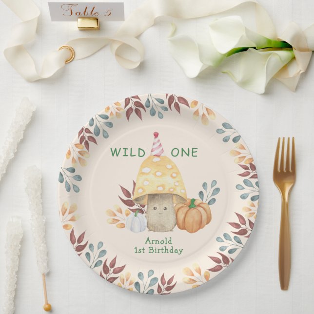 Prato De Papel Primeira Festa de aniversário de Cogumelo (Casamento)