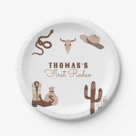 Prato De Papel Primeira Festa de aniversário Rodeo Cowboy