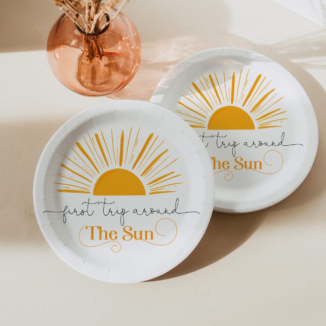 Prato De Papel Primeira viagem à volta da festa de aniversário do (Criador carregado)