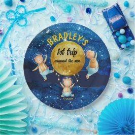 Prato De Papel Primeira viagem à volta das placas de festa de ani