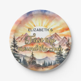 Prato De Papel Primeira viagem à volta do primeiro aniversario So