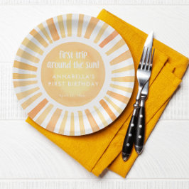 Prato De Papel Primeira viagem à volta do sol 1rua primeira festa
