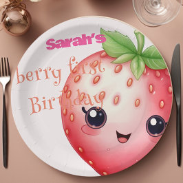 Prato De Papel Primeiro aniversário da "Cute Berry"