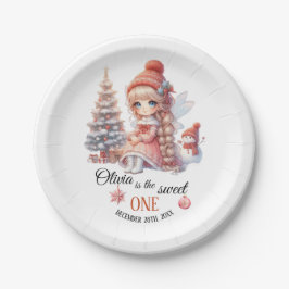 Prato De Papel Primeiro aniversario da Primeira Rapariga